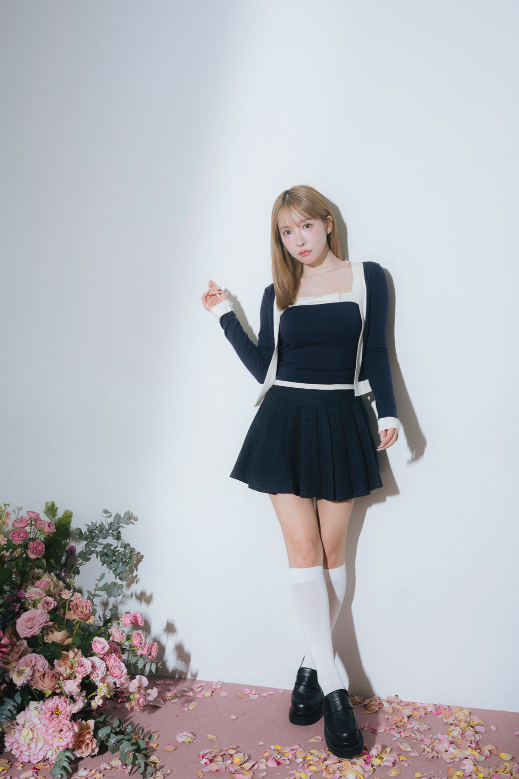 S bicolor knit camisole theredthered