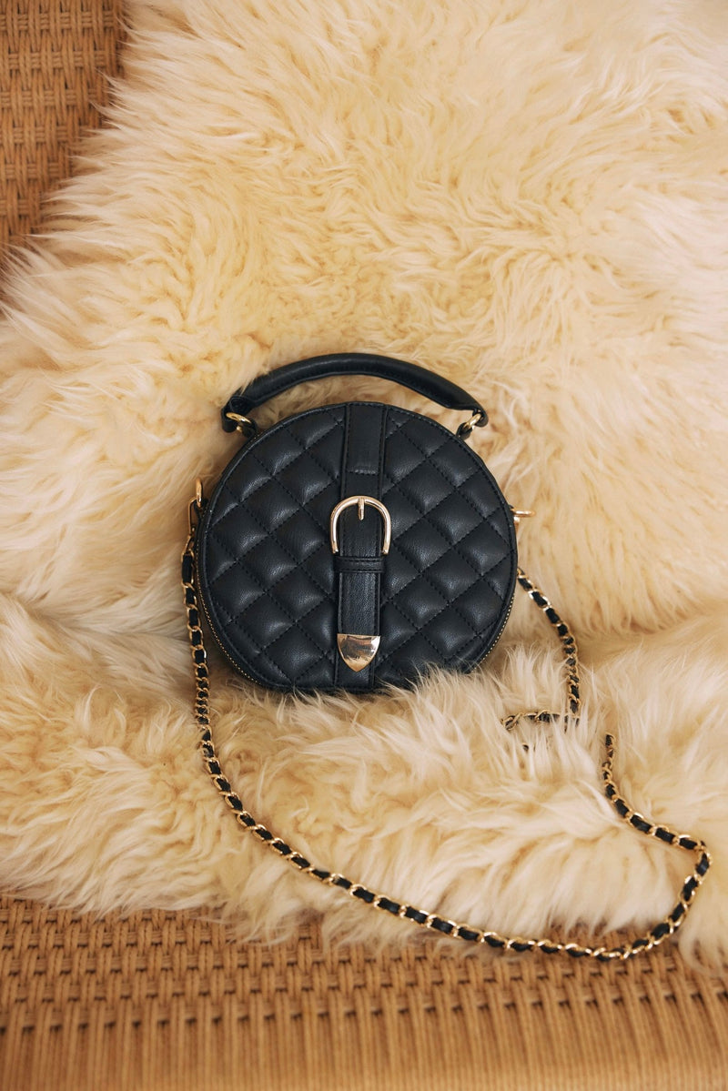 2way quilted Round Mini Bag