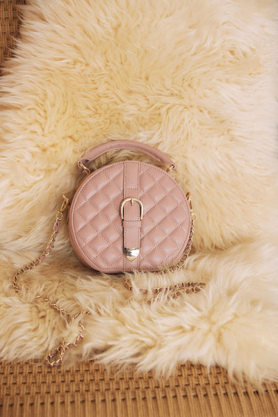 2way quilted Round Mini Bag