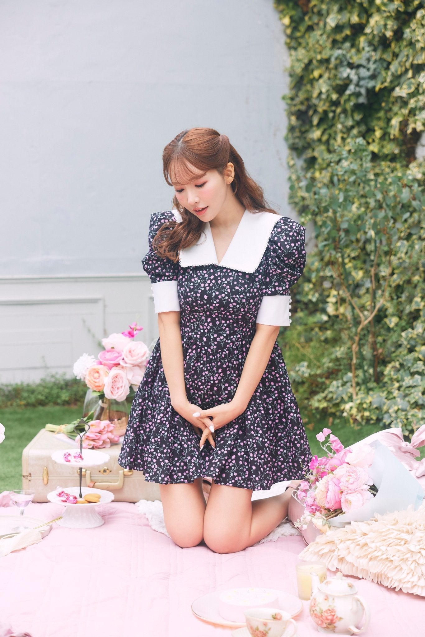 Floral Power Shoulder Mini Dress - MISTREASS