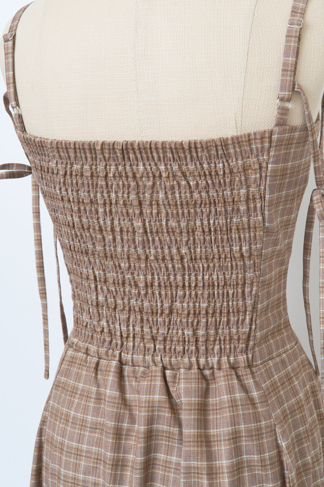 Ribbon shoulder check dress - MISTREASS