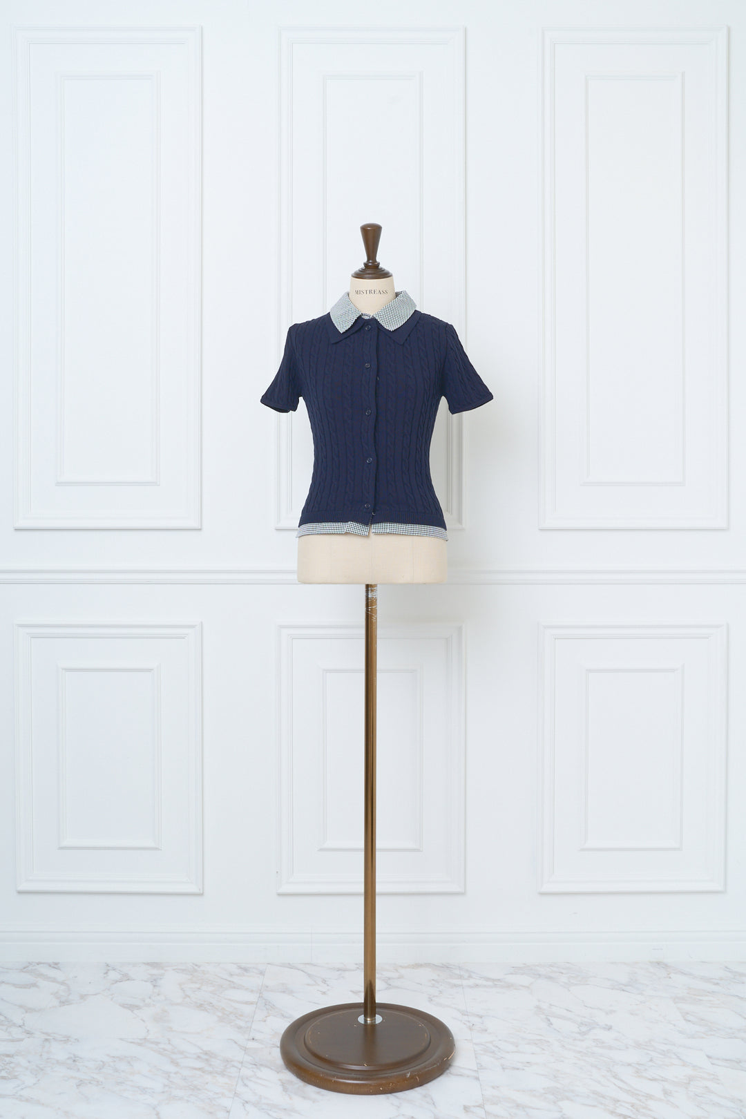 Gingham shirt layered knit - MISTREASS