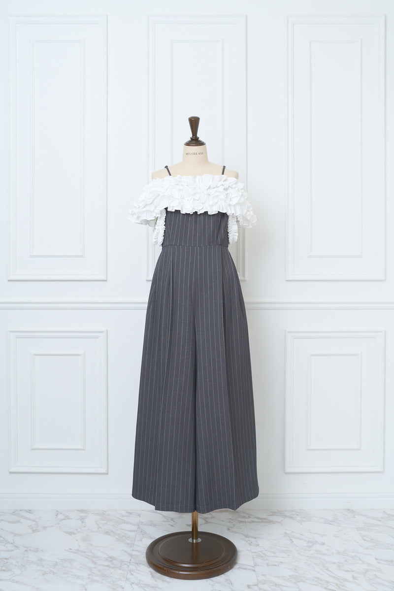 ワンピース Mistreass BI-COLOR FRILL ALL IN ONE BI-COLOR FRILL ALL IN ONE - MISTREASS