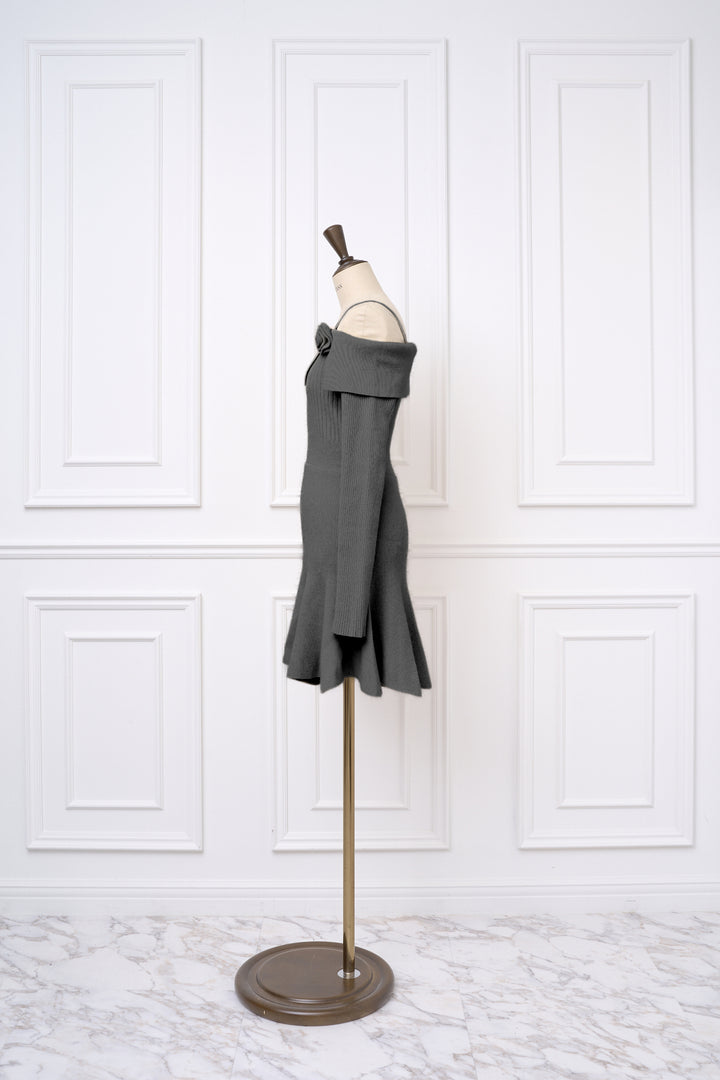 One-Shoulder Bloom Knit Dress - MISTREASS