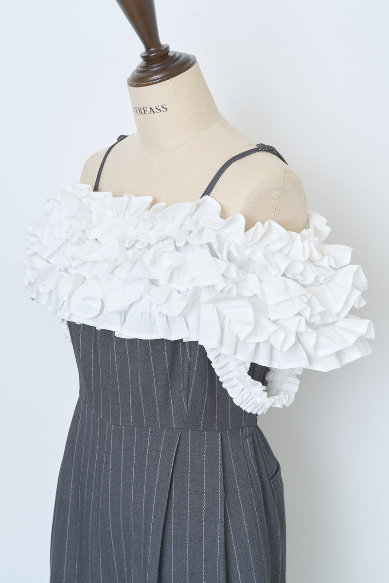 ワンピース Mistreass BI-COLOR FRILL ALL IN ONE BI-COLOR FRILL ALL IN ONE - MISTREASS