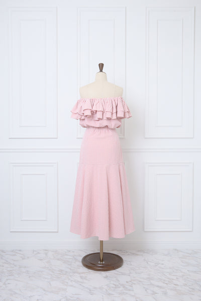 Gingham Check Frill Top & Long Skirt