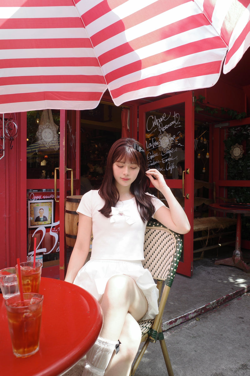 【再入荷/7月上旬配送】Front Ribbon Compact T-Shirt