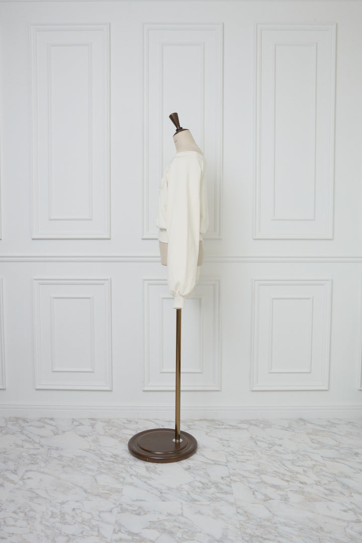 Logo Emb Off Shoulder Sweatshirt - MISTREASS