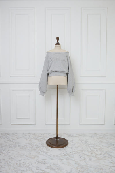 Logo Emb Off Shoulder Sweatshirt