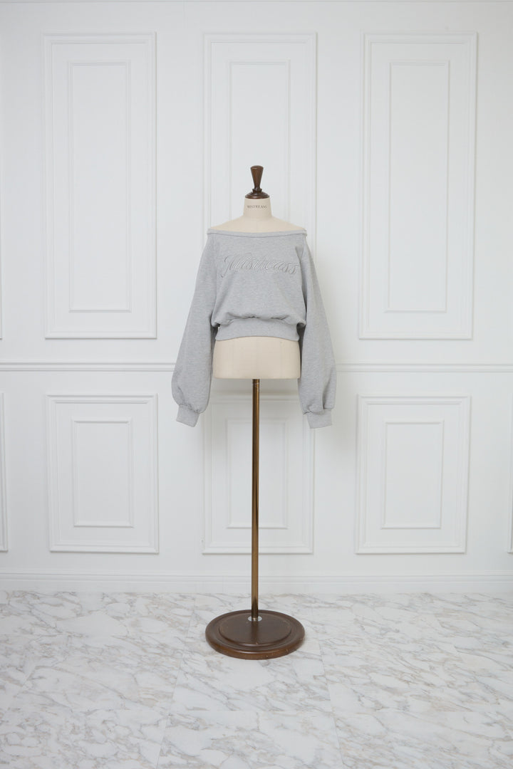 トップス Logo Emb Off Shoulder Sweatshirt Logo Emb Off Shoulder Sweatshirt - MISTREASS