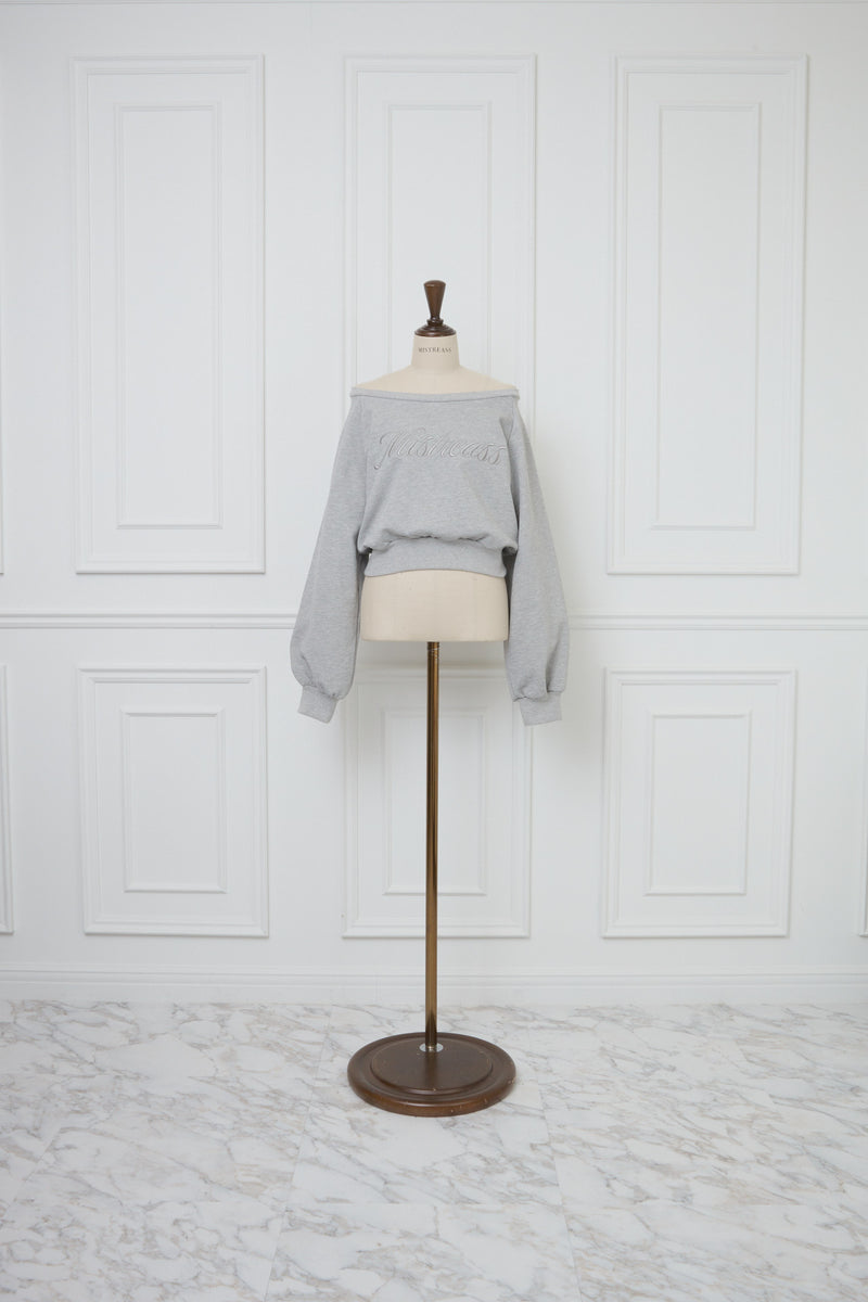 Logo Emb Off Shoulder Sweatshirt