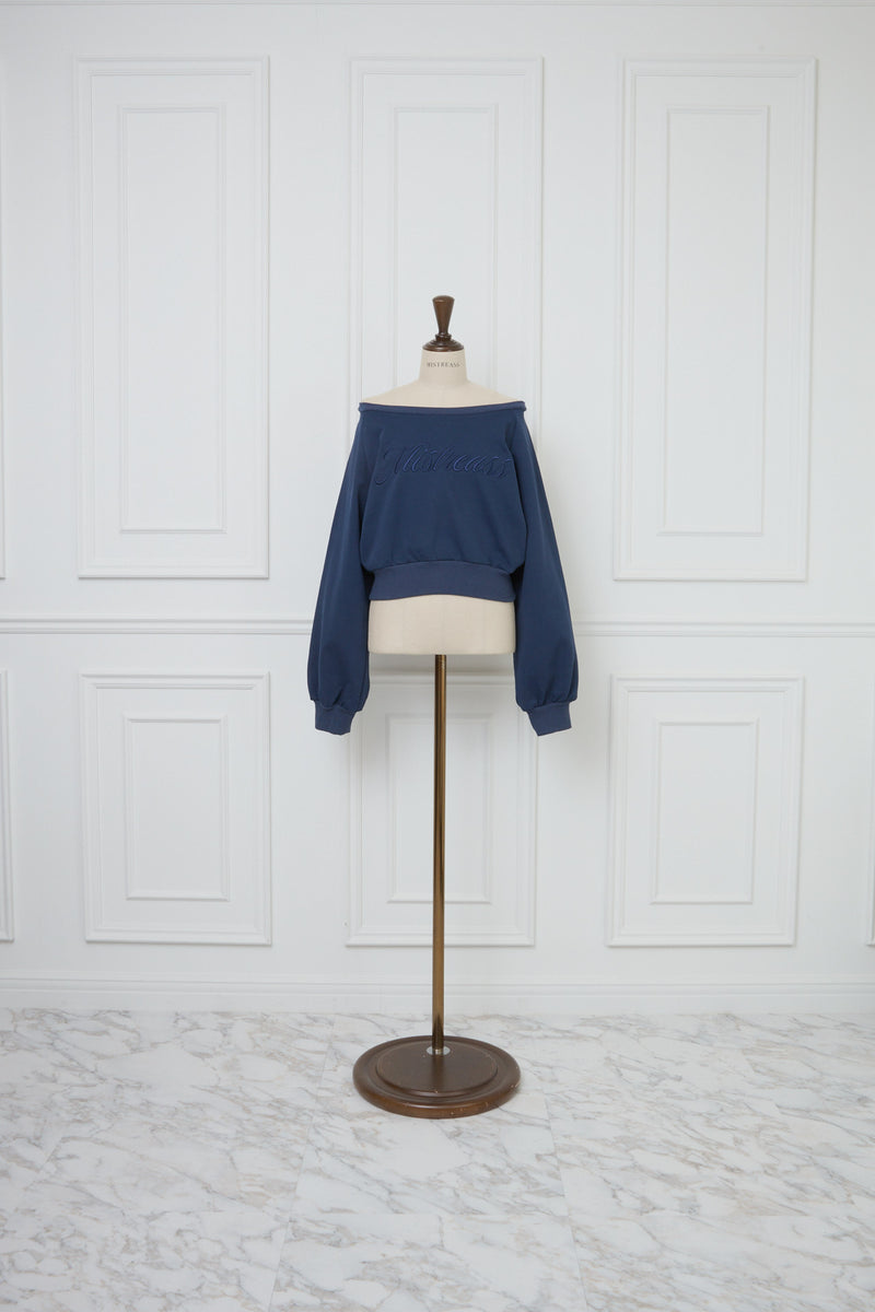 Logo Emb Off Shoulder Sweatshirt