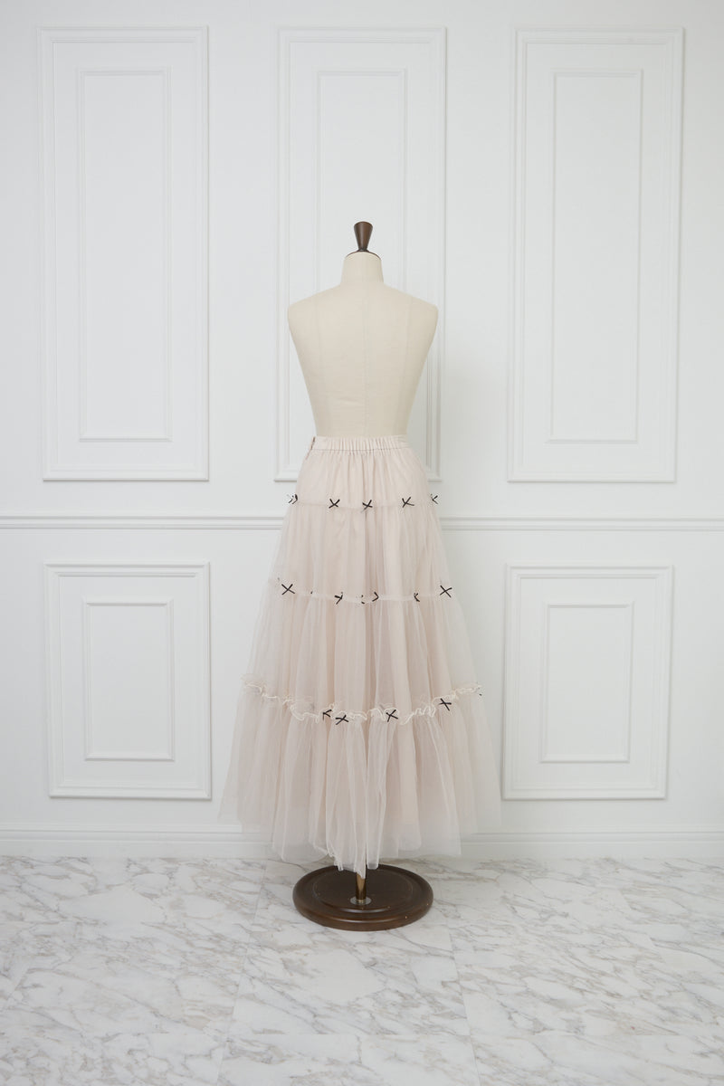 Mini Ribbon Volume Tulle Tiered Skirt