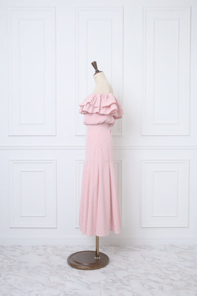 Gingham Check Frill Top & Long Skirt