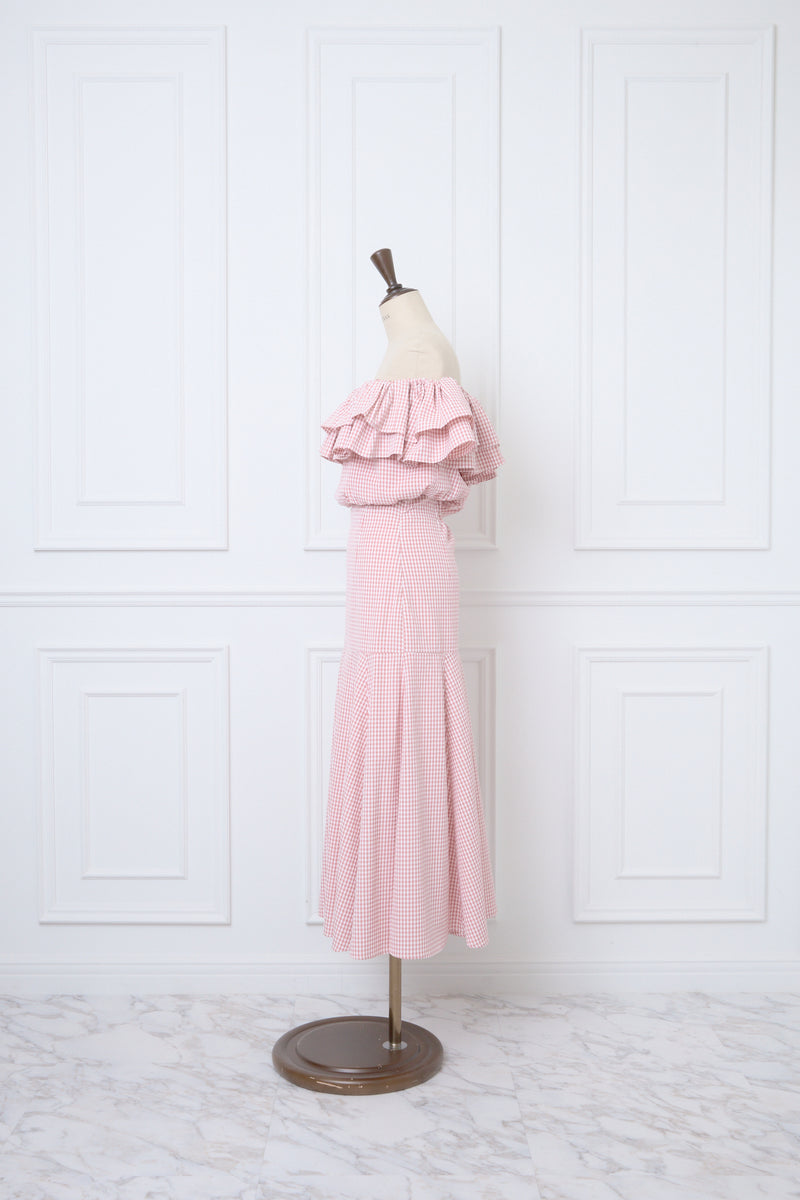Gingham Check Frill Top & Long Skirt