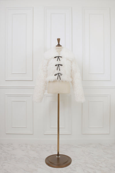 Poodle Fur Ribbon Short blouson