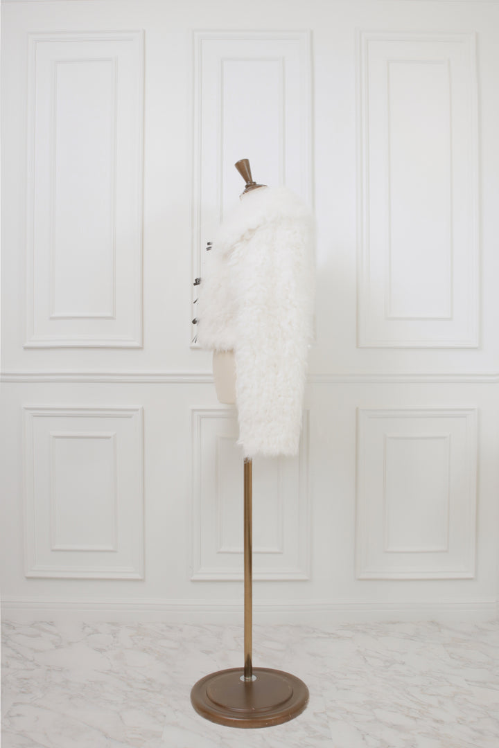 Poodle Fur Ribbon Short blouson - MISTREASS