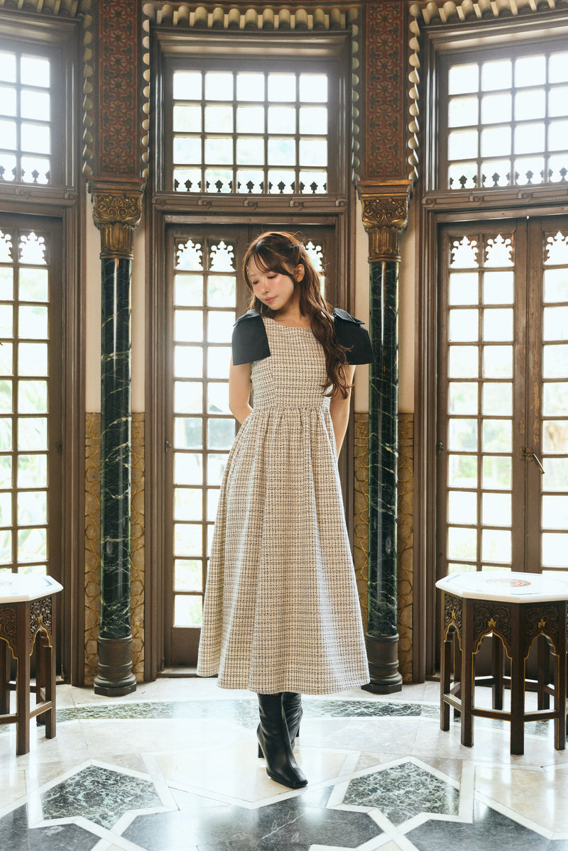 【11月下旬配送】Multi Way Ribbon Tweed Dress