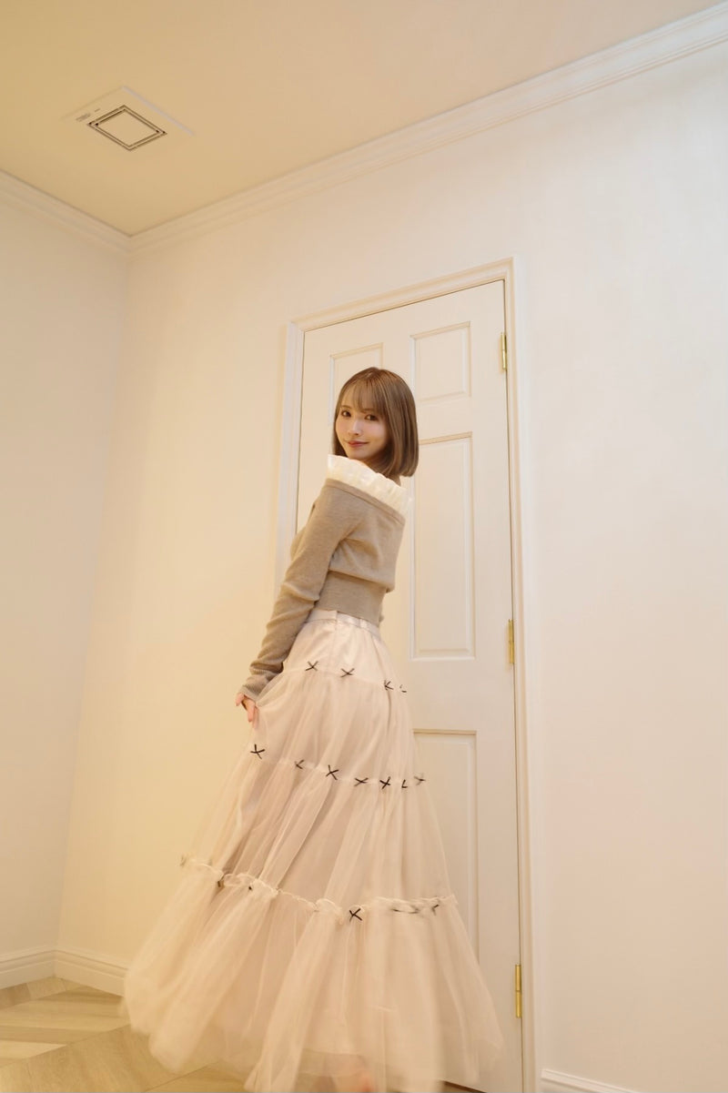 Mini Ribbon Volume Tulle Tiered Skirt