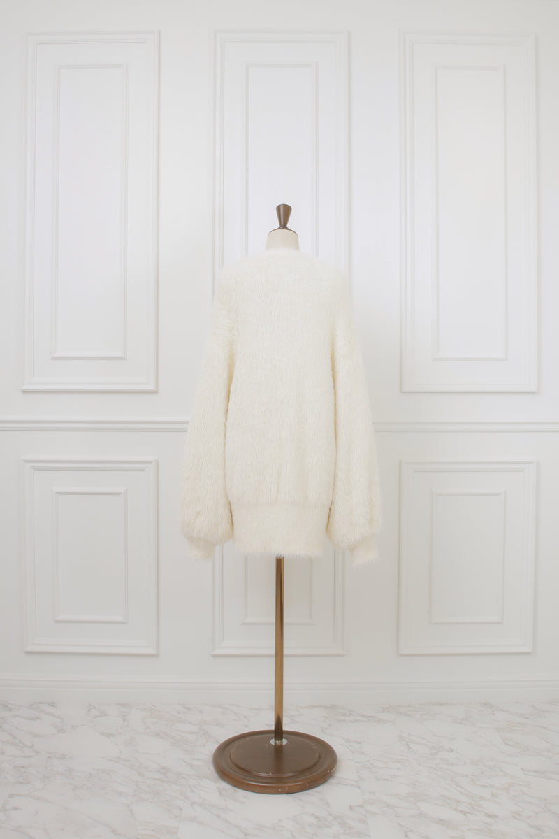 【11月下旬配送】Ribbon Button Long Shaggy Knit Cardigan