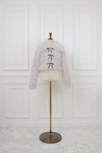 Poodle Fur Ribbon Short blouson