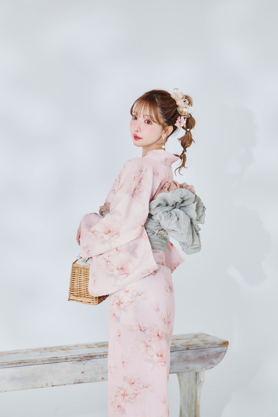 こ*あ様 sugar 浴衣 sugarコラボ】ふんわり淡桃に咲くマグノリア浴衣 - MISTREASS