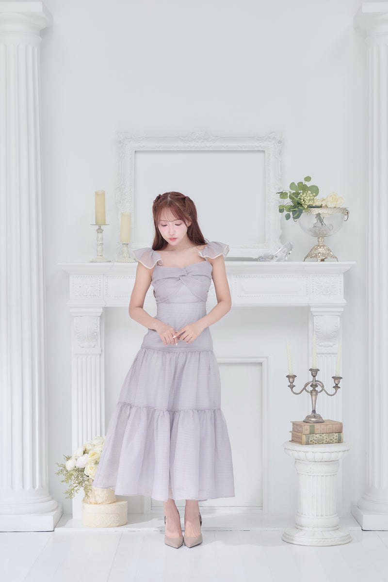 Sheer Gingham Tiered Dress - MISTREASS