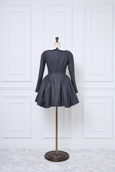 【10月上旬配送】 Side Volume Contrast Collar Dress