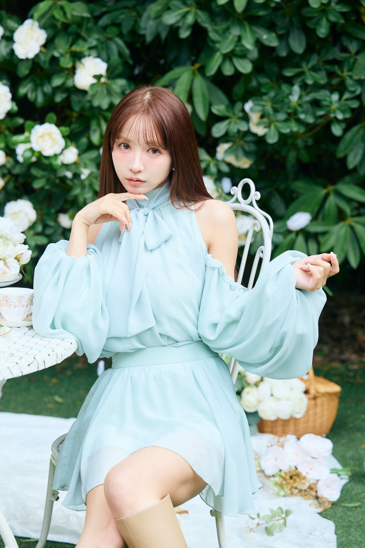 ワンピース MISTREASS Open Shoulder Chiffon Setup Open Shoulder Chiffon Setup - MISTREASS