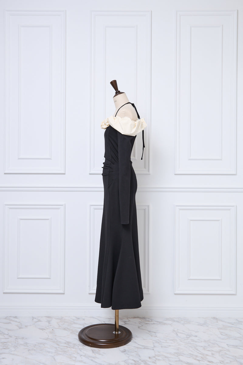 【9月下旬配送】Whipped Ruffle Semi-Mermaid Dress