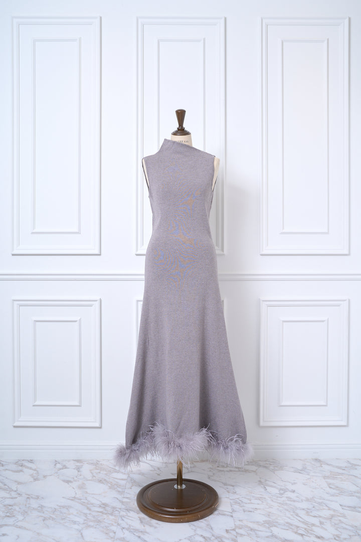Feather Hem Knit Dress - MISTREASS