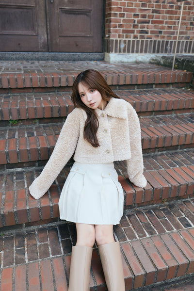 Fluffy Boa Crop Jacket