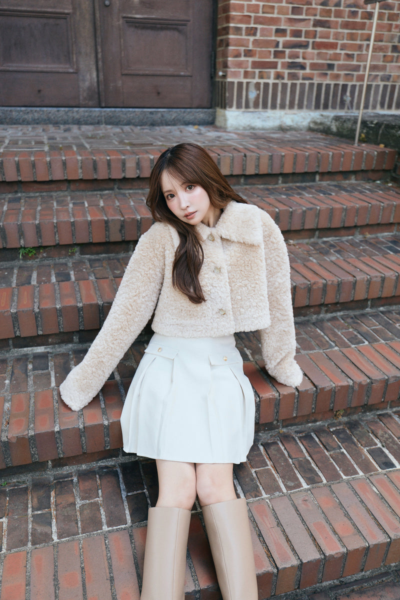 Fluffy Boa Crop Jacket