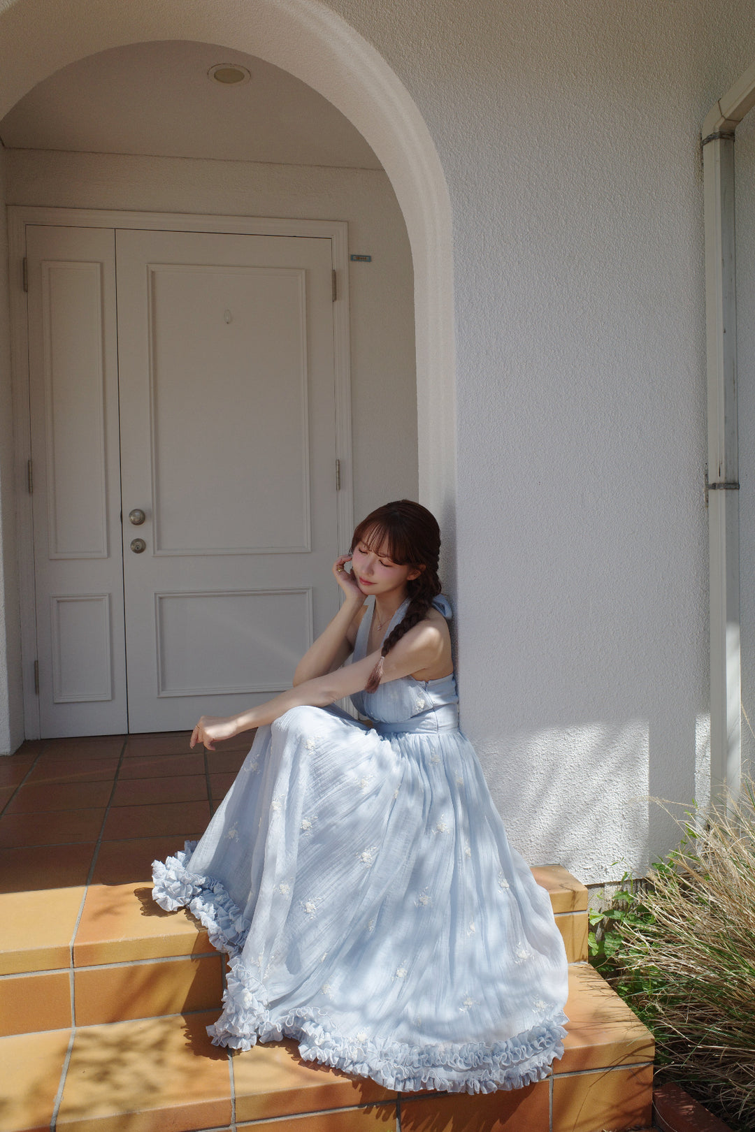 Blooming Veil Halter Dress - MISTREASS