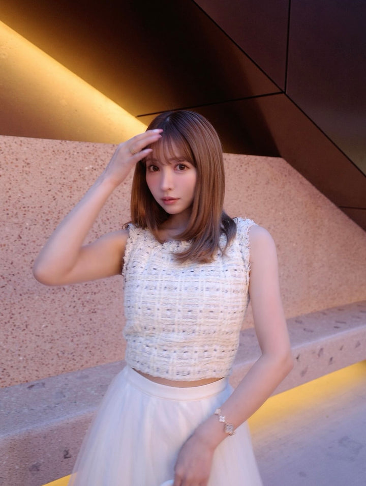 ミストレアス　Nep Tweed Compact Bustier ブルー　グレー ミストレアス Nep Tweed Compact Bustier ブルー グレー - メルカリ