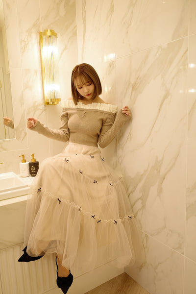 Mini Ribbon Volume Tulle Tiered Skirt