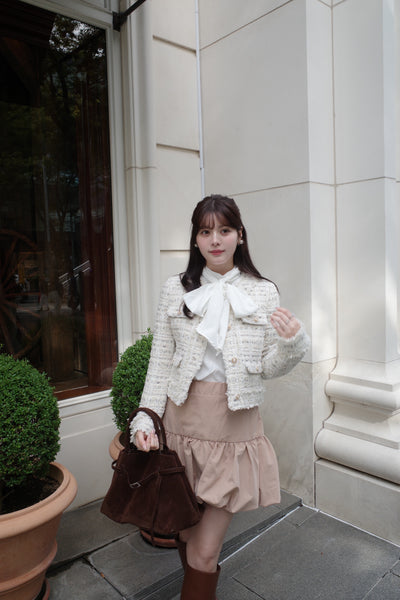 【10月下旬配送】Romantic Tweed Fringe Jacket