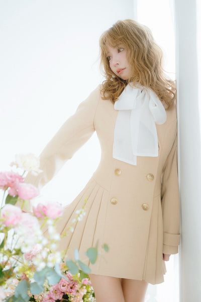 Pleated Dress Trench Coat