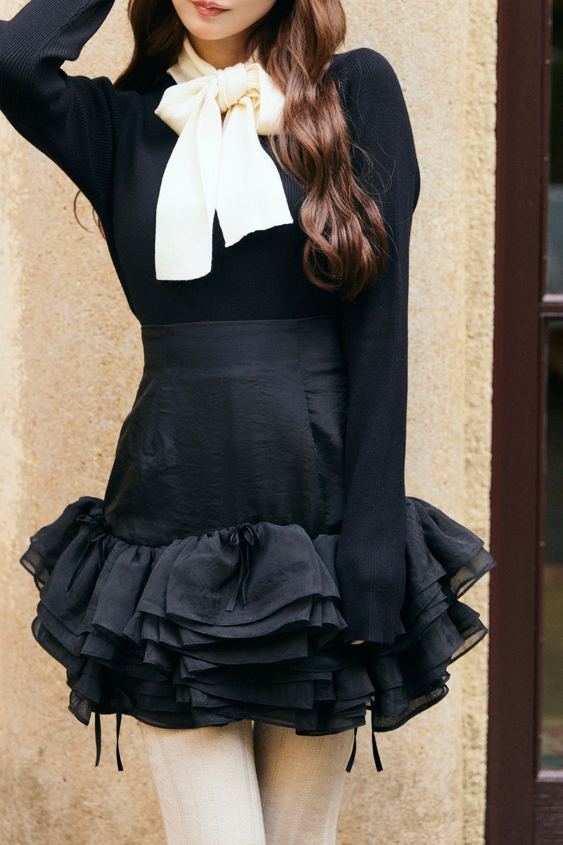 【11月下旬配送】Romantic Sheer Frill Skirt