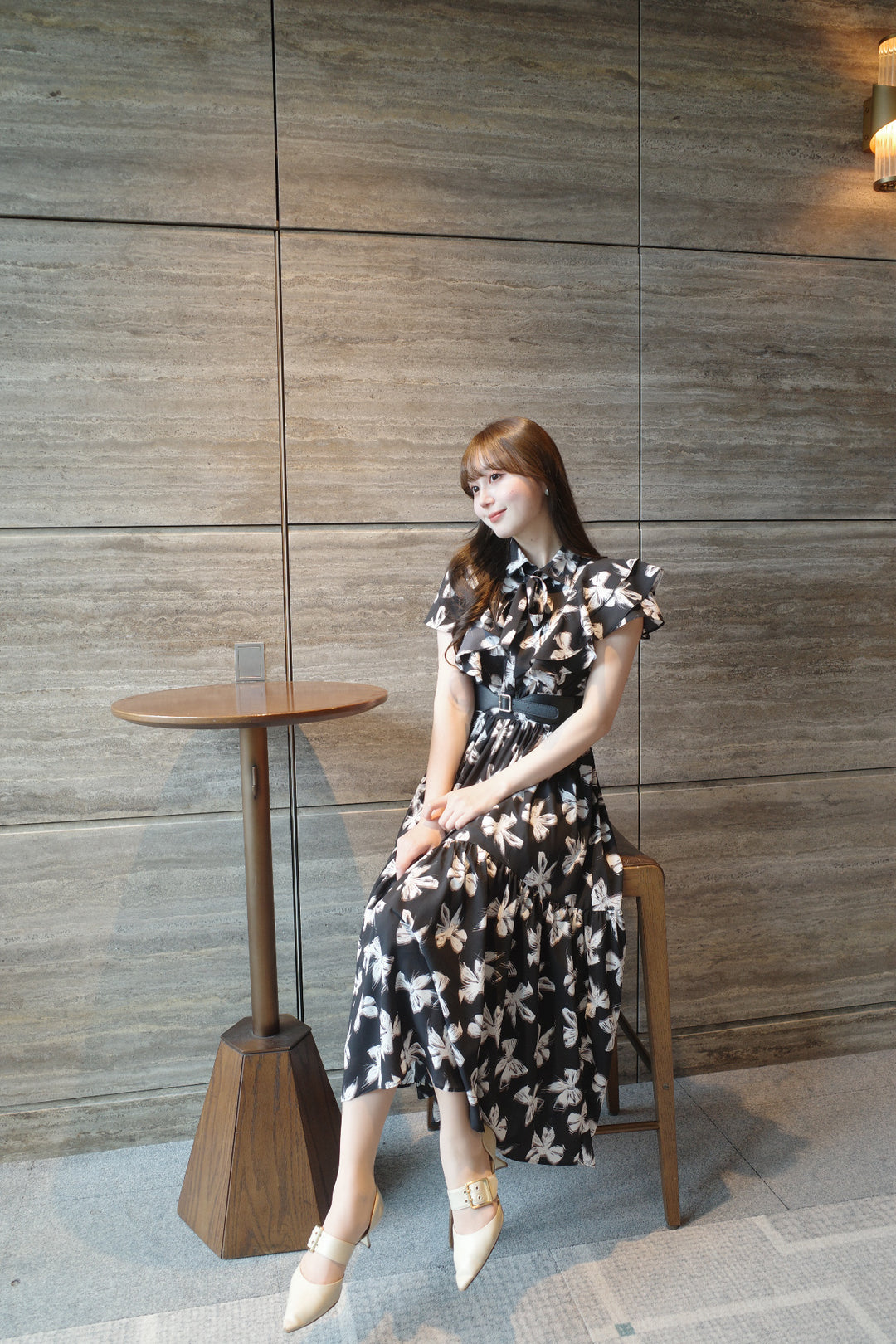 ミストレアスRibbon Pattern Raffle Shirt Dress Ribbon Pattern Raffle Shirt Dress With Belt - MISTREASS