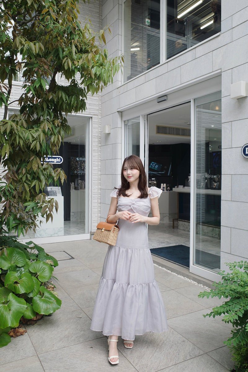 Sheer Gingham Tiered Dress - MISTREASS