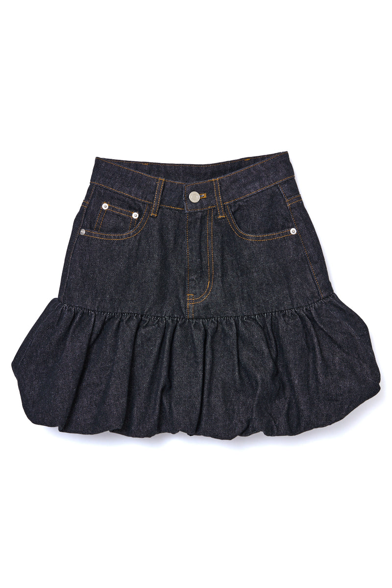 Denim Blouson & Balloon Skirt Set
