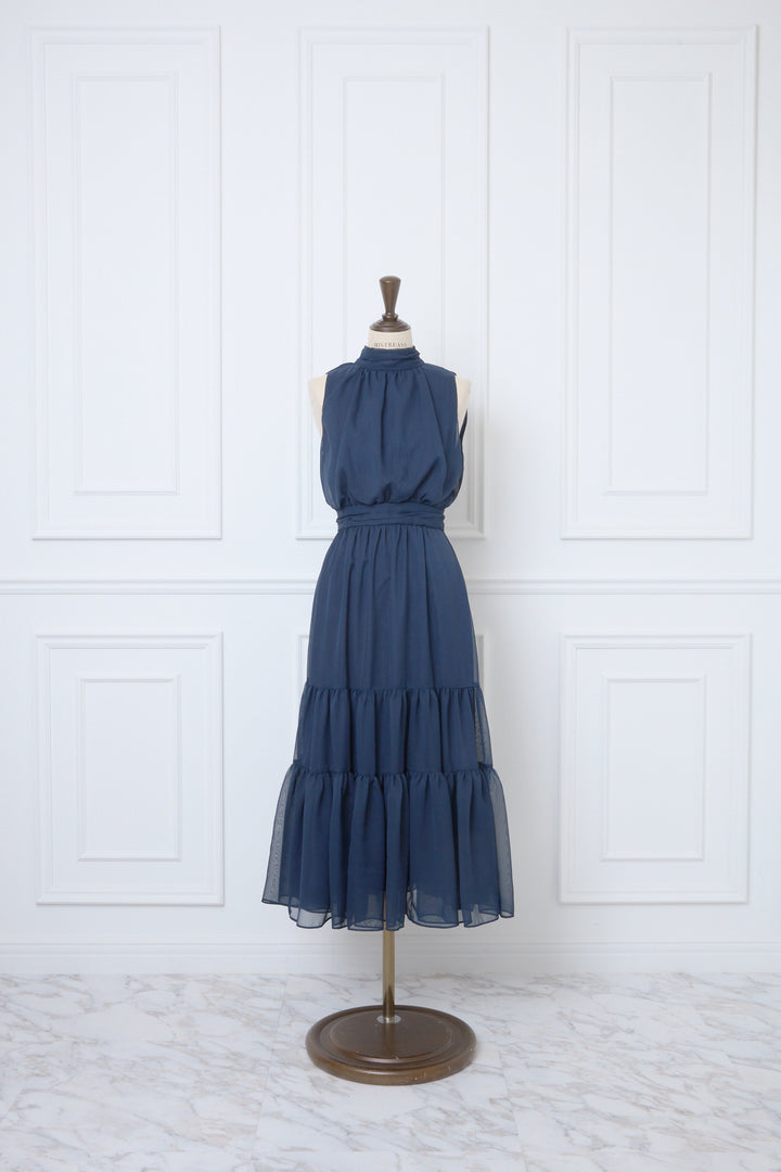 Sheer Shiny Gather Tiered Dress - MISTREASS