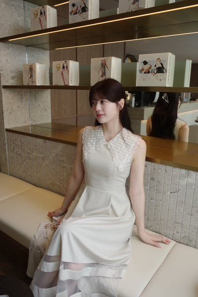 Lace Collar Sleeveless Dress