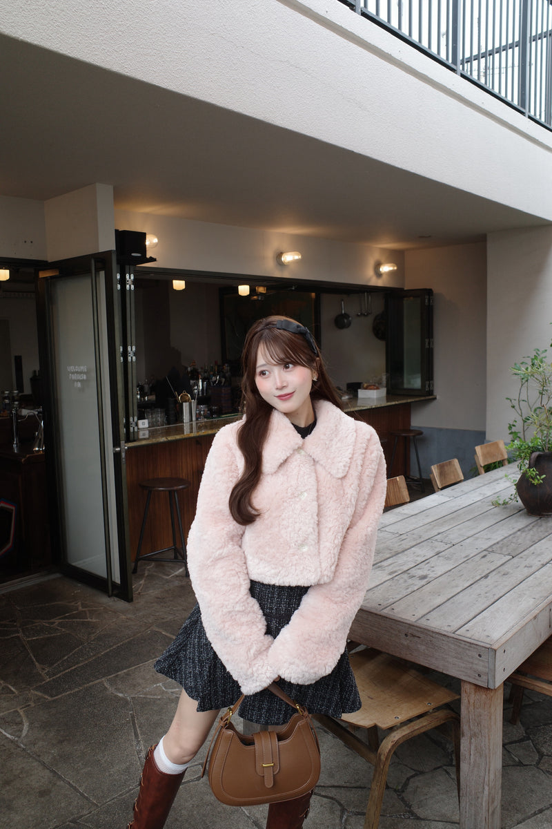 Fluffy Boa Crop Jacket