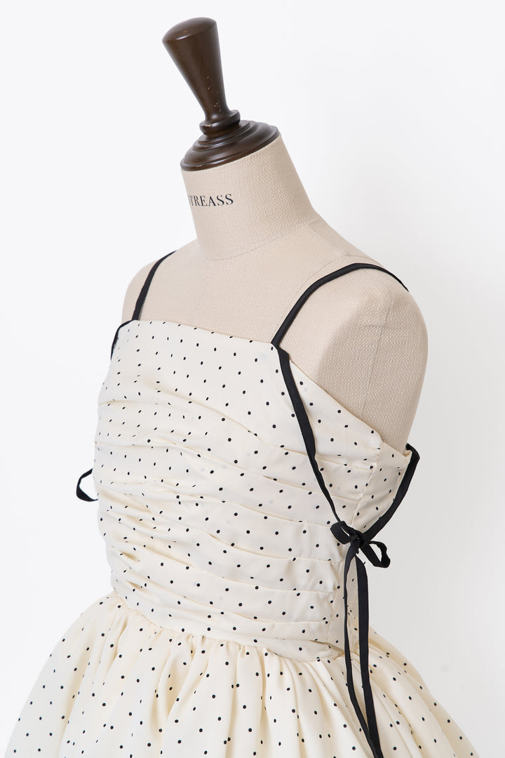 トップス MIRTREASS Polka Dot Peplum Ribbon Top 再入荷：7月中旬配送】Polka Dot Peplum Ribbon Top - MISTREASS