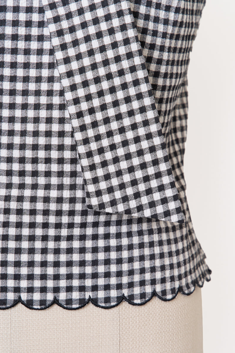 Rose Embroidery Gingham Blouse - MISTREASS
