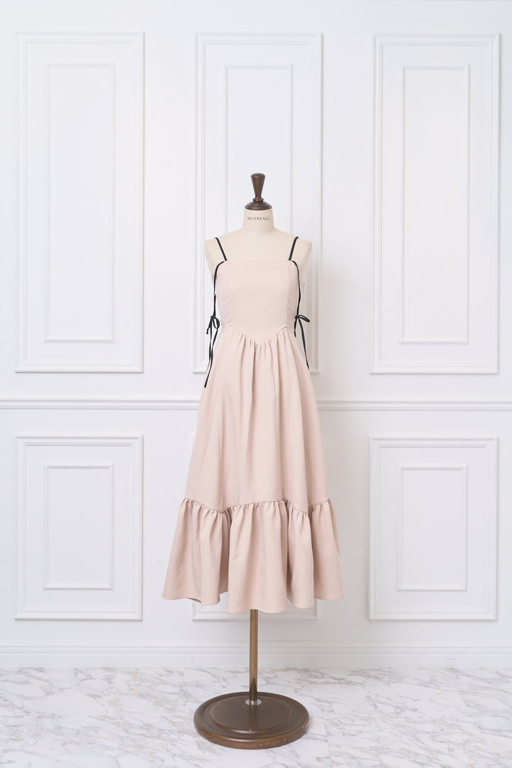 ワンピース mistreass Bicolor Strap Camisole Dress Flow Bicolor Strap Camisole Dress - MISTREASS