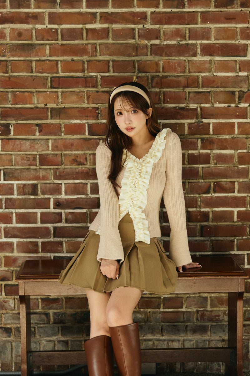 【10月上旬配送】Romantic Ruffle Knit Cardigan