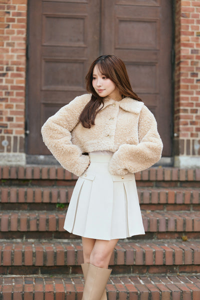 Fluffy Boa Crop Jacket